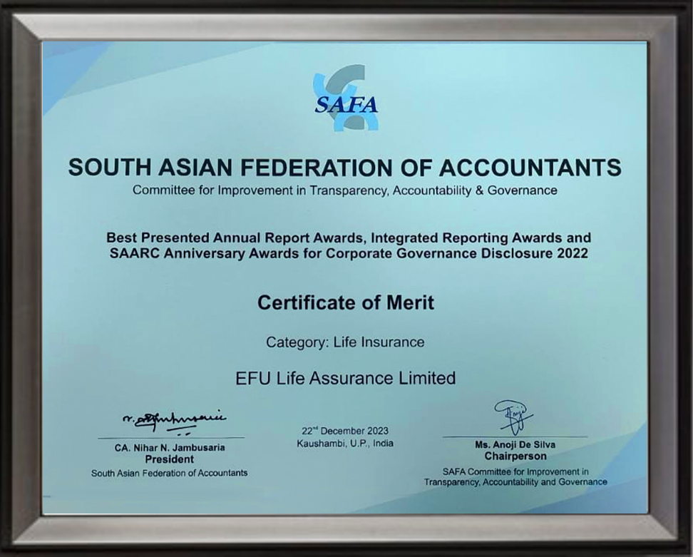 EFU Life Receives SAFA Award